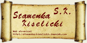 Stamenka Kiselički vizit kartica